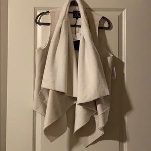 Faux suede/fur ivory vest